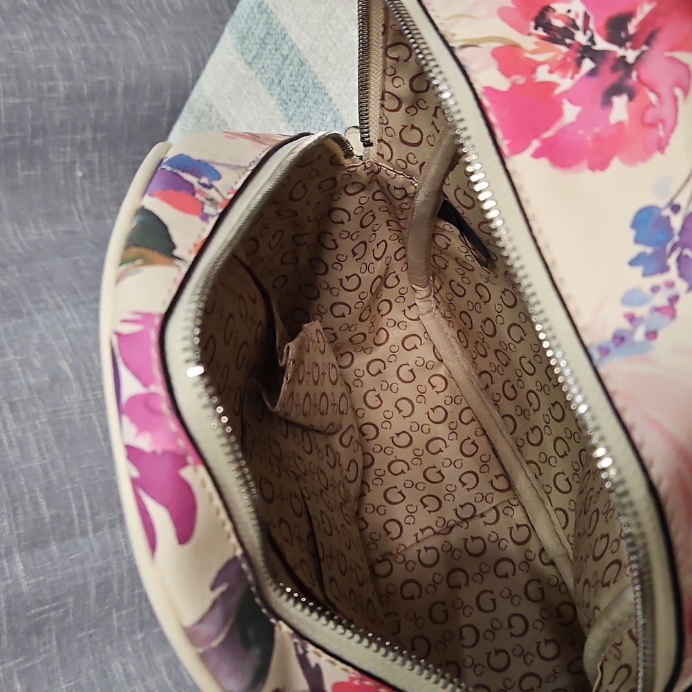 Guess Pink and Purple Floral Backpack - Picture 8 of 13